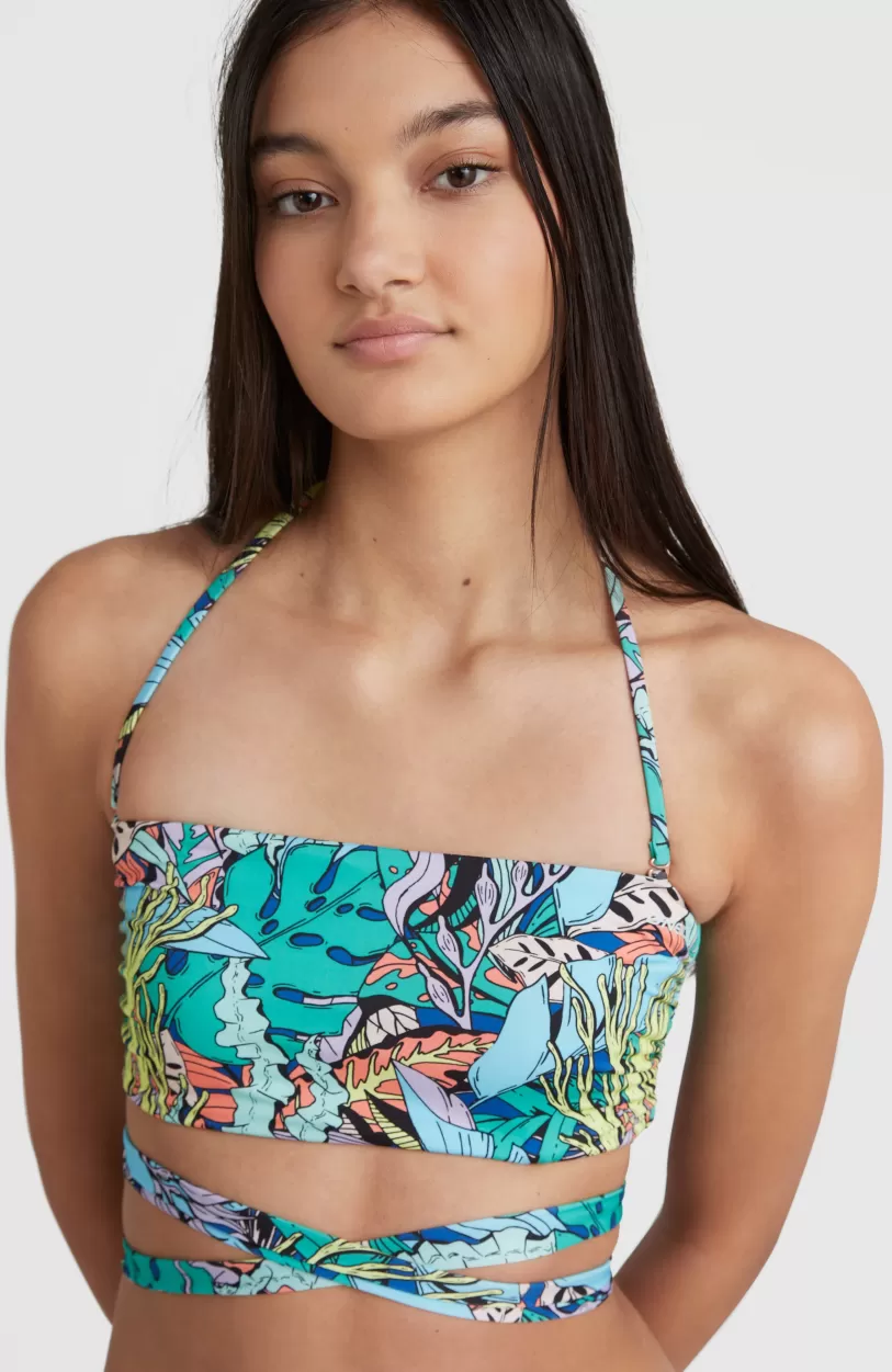 Discount O’Neill Bikini Jen - Maoi Bandeau | Blue Comic Seaweed