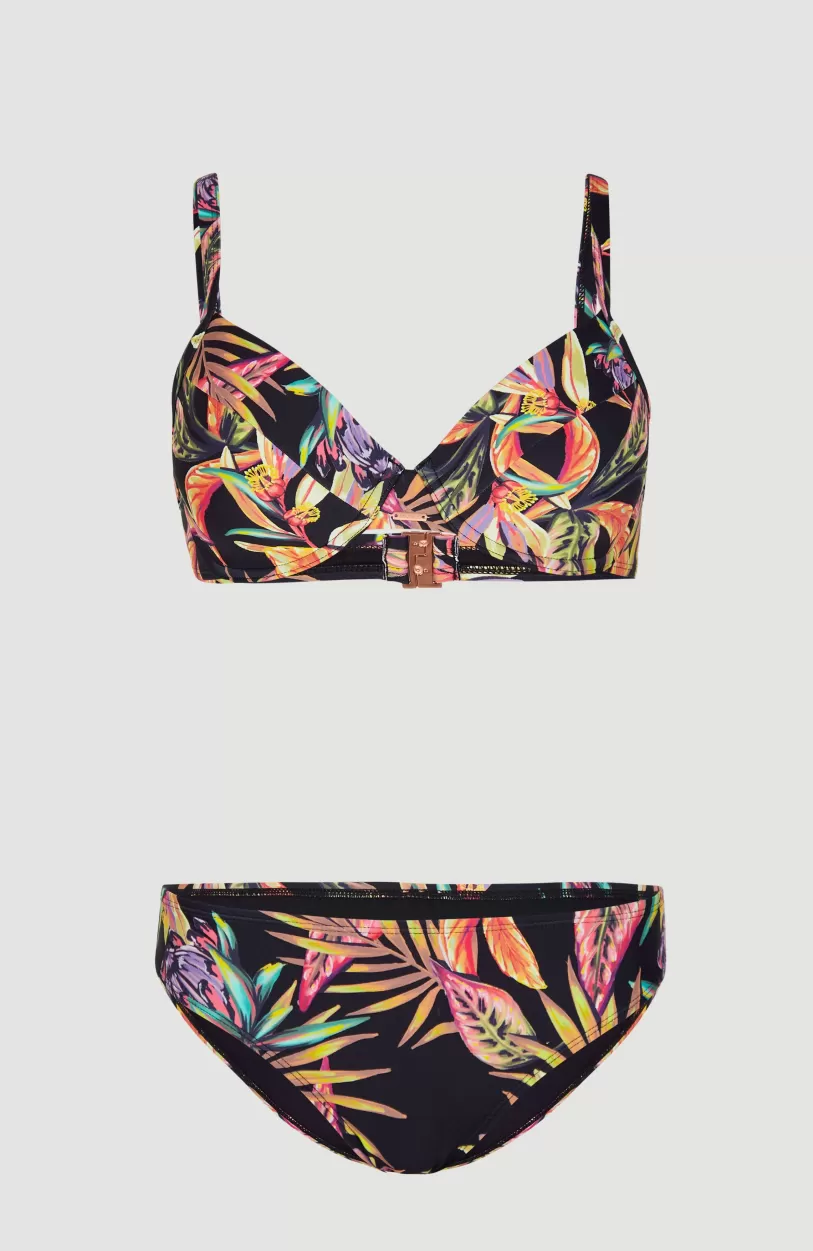 Best Sale O’Neill Bikini Julia Wb - Rita Moulded Wire | Black Tropical Flower