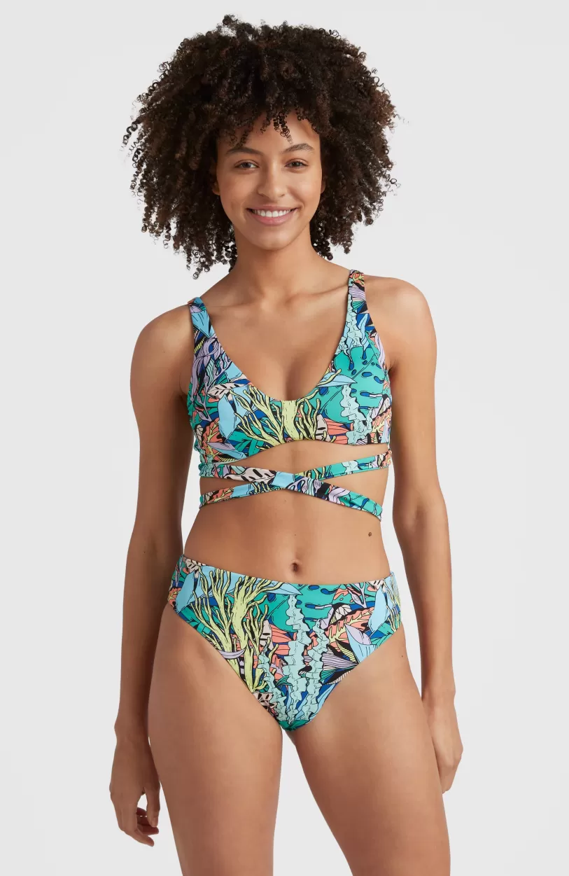 Clearance O’Neill Bikini Sofie - Love Longline Triangle | Blue Comic Seaweed