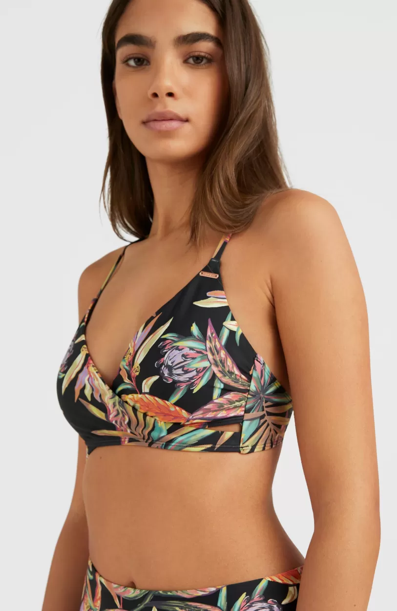 Hot O’Neill Bikinitop Baay Bralette | Black Tropical Flower