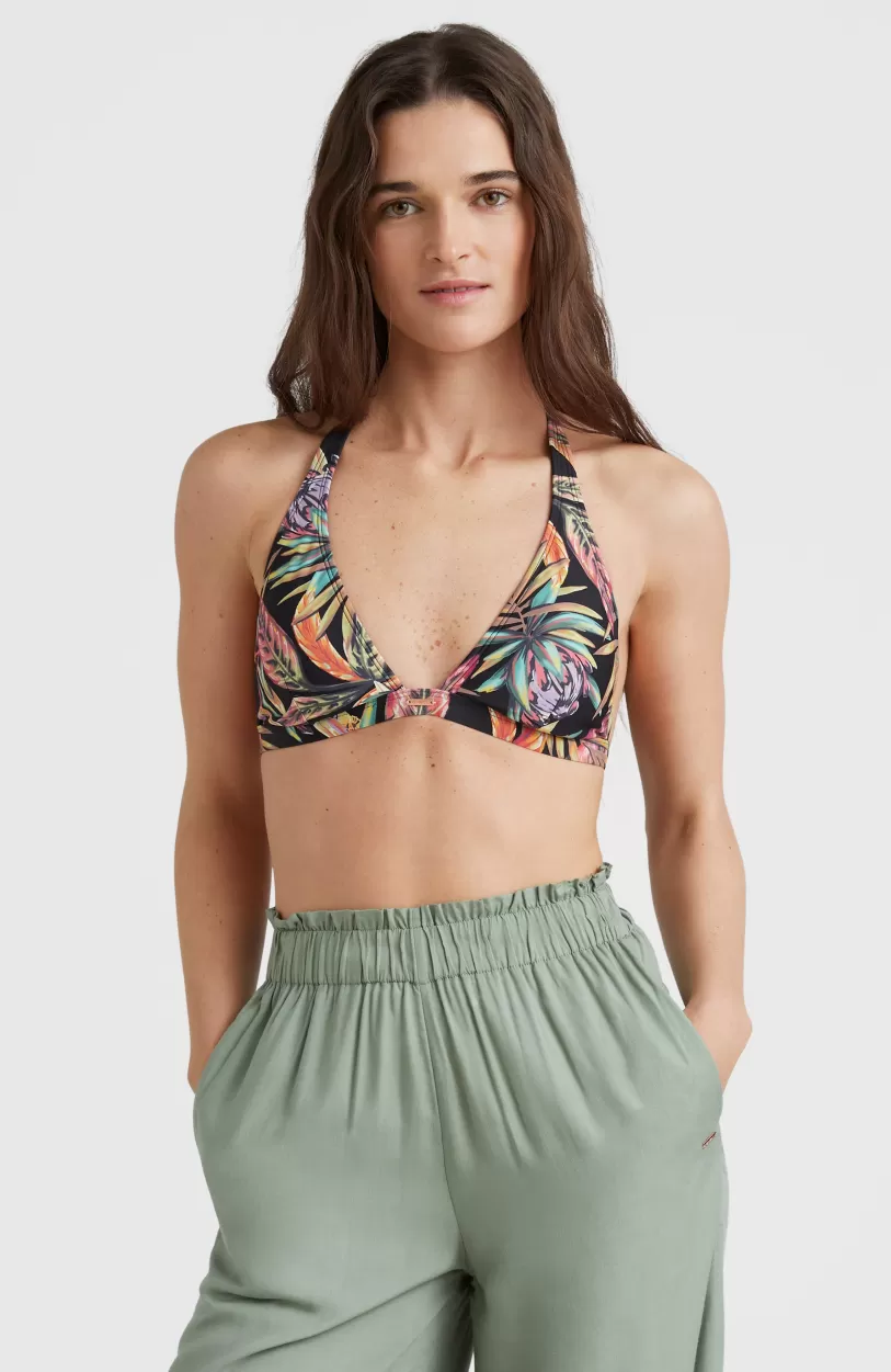 Shop O’Neill Bikinitop Marga Halter | Black Tropical Flower