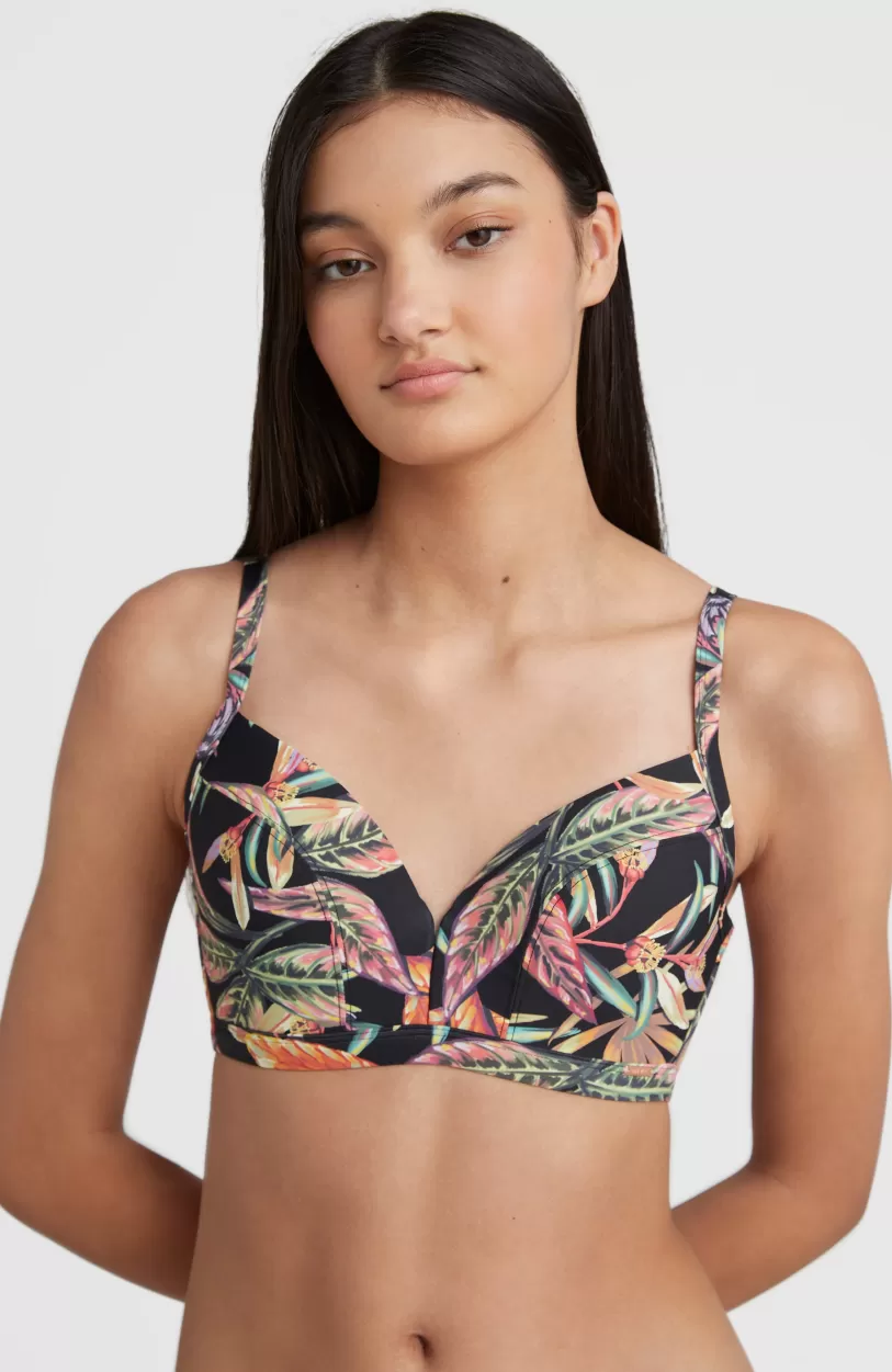 Cheap O’Neill Bikinitop Panama Mould Wire Bra | Black Tropical Flower