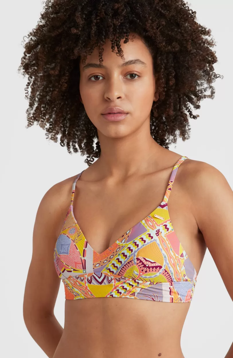 Fashion O’Neill Bikinitop Wave Bralette | Yellow Scarf Print