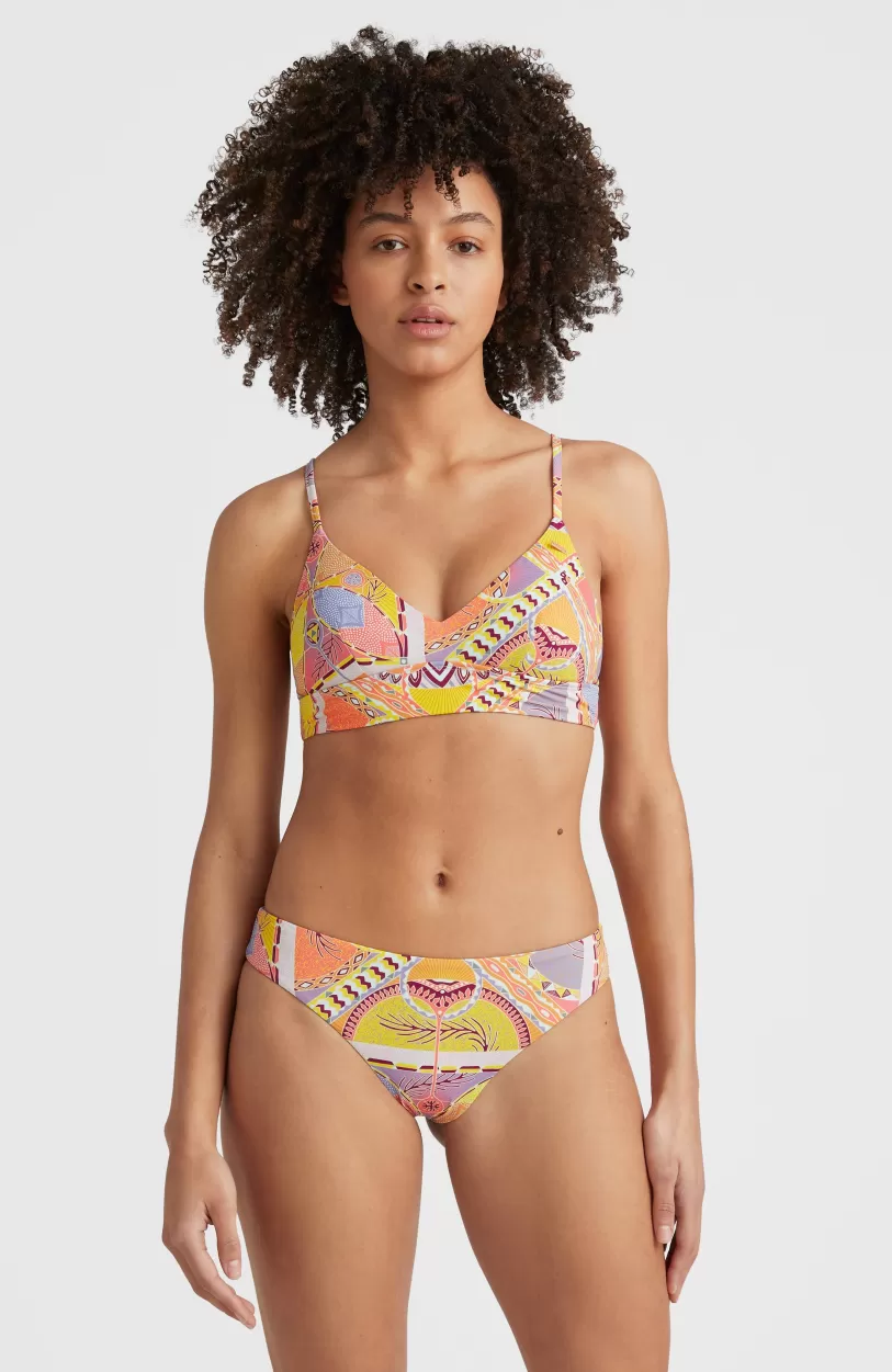 Fashion O’Neill Bikinitop Wave Bralette | Yellow Scarf Print