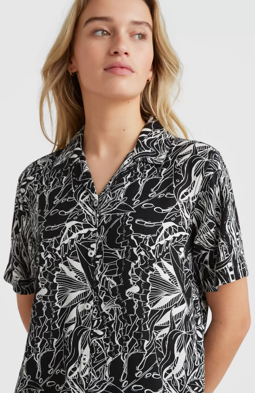 Online O’Neill Blouse Ocean Mission | White . Black Comic Seaweed