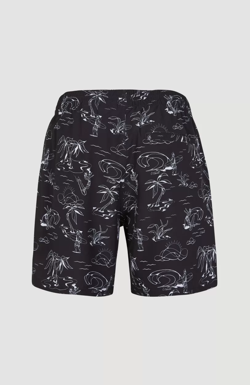 Best O’Neill Cali Circle Surfer 16'' Zwemshort | Black Circle Surfer