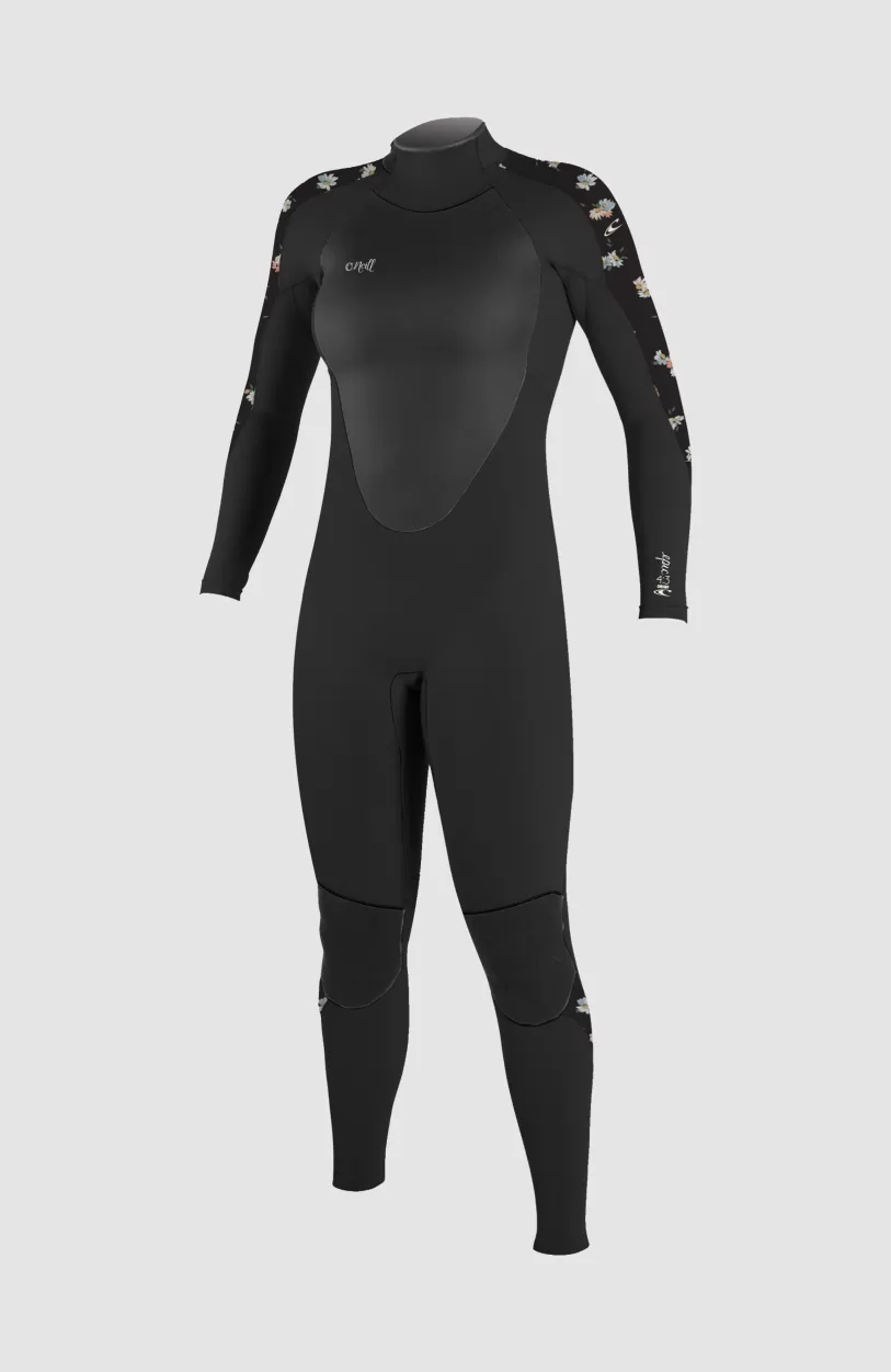 Online O’Neill Epic 4/3mm Back Zip Full Wetsuit | BLACK/BLACK/CINDY DAISY