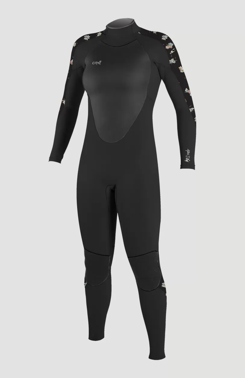 Cheap O’Neill Epic 5/4mm Back Zip Full Wetsuit | BLACK/BLACK/CINDY DAISY