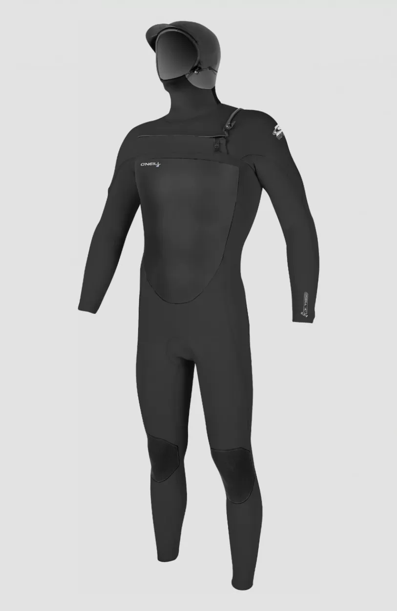 Cheap O’Neill Epic 6/5/4mm Chest Zip Full Wetsuit With Hood | BLACK/BLACK