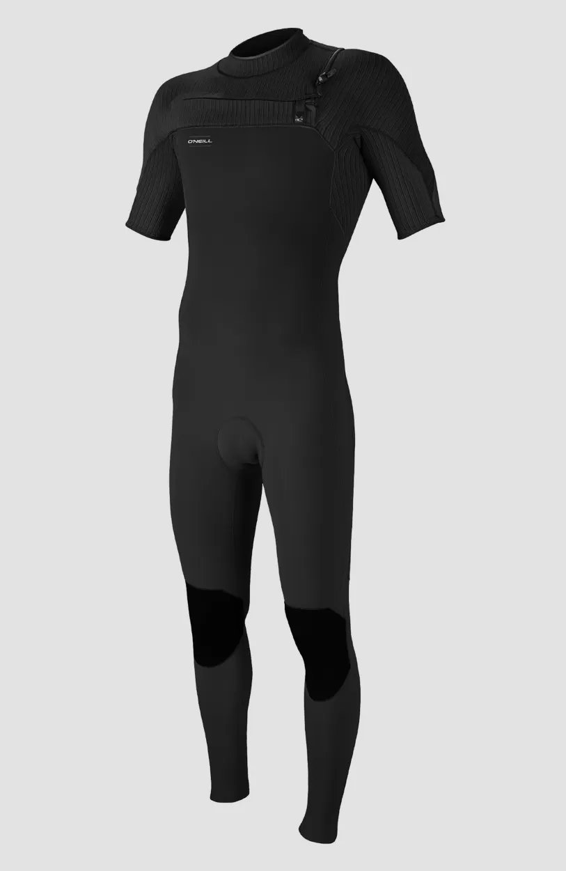 Cheap O’Neill Hyperfreak 2mm Chest Zip Shortsleeve Full Wetsuit | BLACK/BLACK