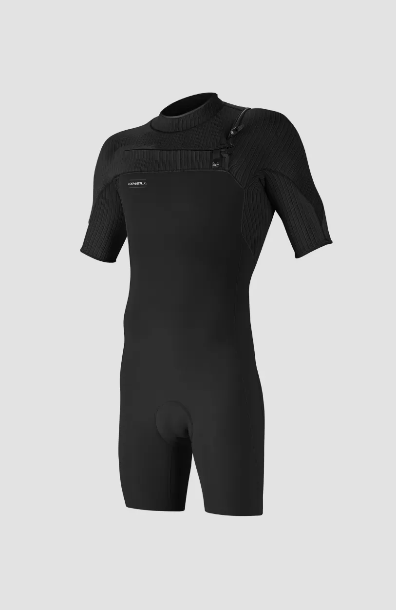 Fashion O’Neill Hyperfreak 2mm Chest Zip Shortsleeve Spring Wetsuit | BLACK/BLACK