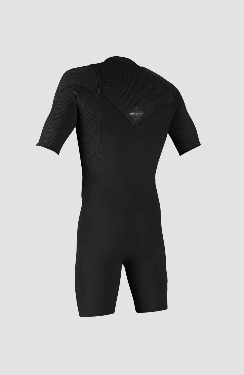 Fashion O’Neill Hyperfreak 2mm Chest Zip Shortsleeve Spring Wetsuit | BLACK/BLACK