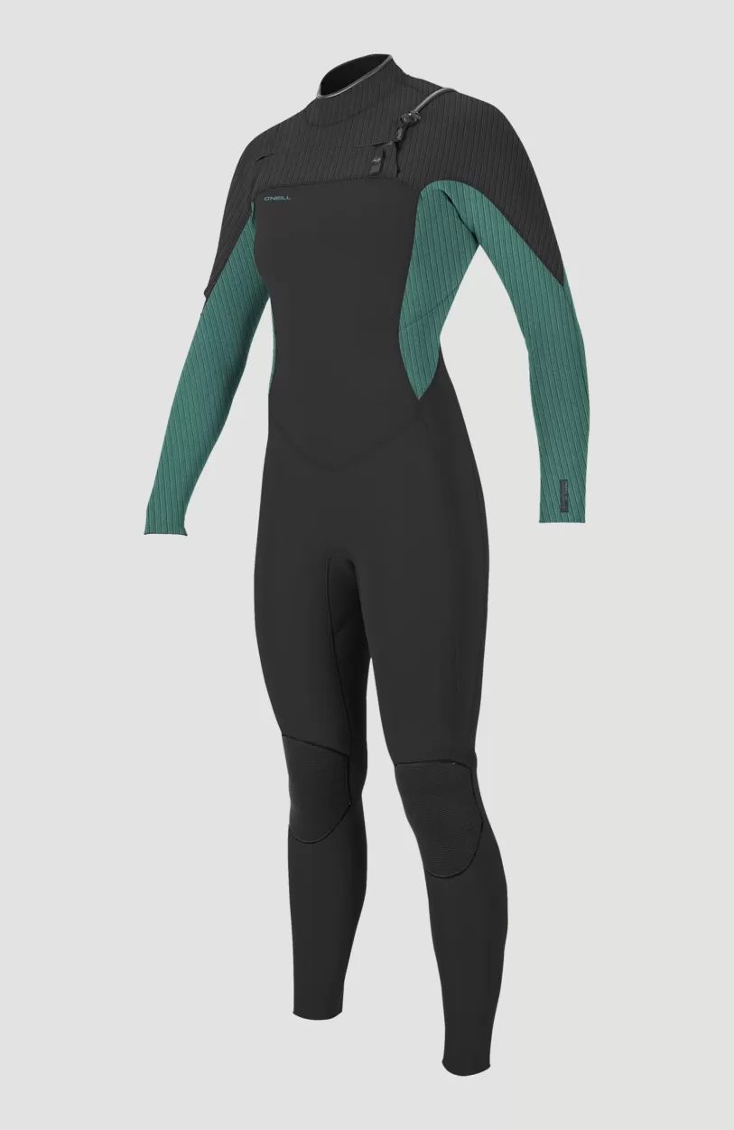 Shop O’Neill Hyperfreak 4/3mm+ Chest Zip Full Wetsuit | RAVEN/BRISTOL