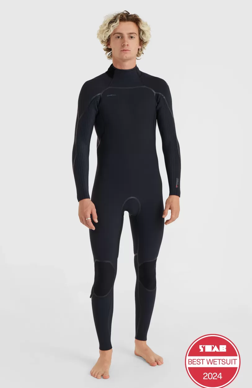 Cheap O’Neill Hyperfreak Fire 4/3+mm Back Zip Full Wetsuit | BLACK/BLACK