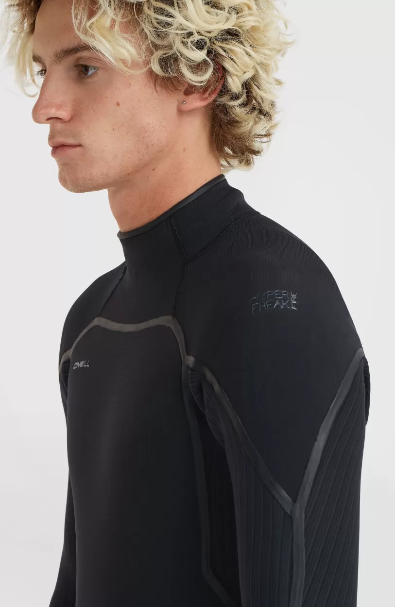 Cheap O’Neill Hyperfreak Fire 4/3+mm Back Zip Full Wetsuit | BLACK/BLACK