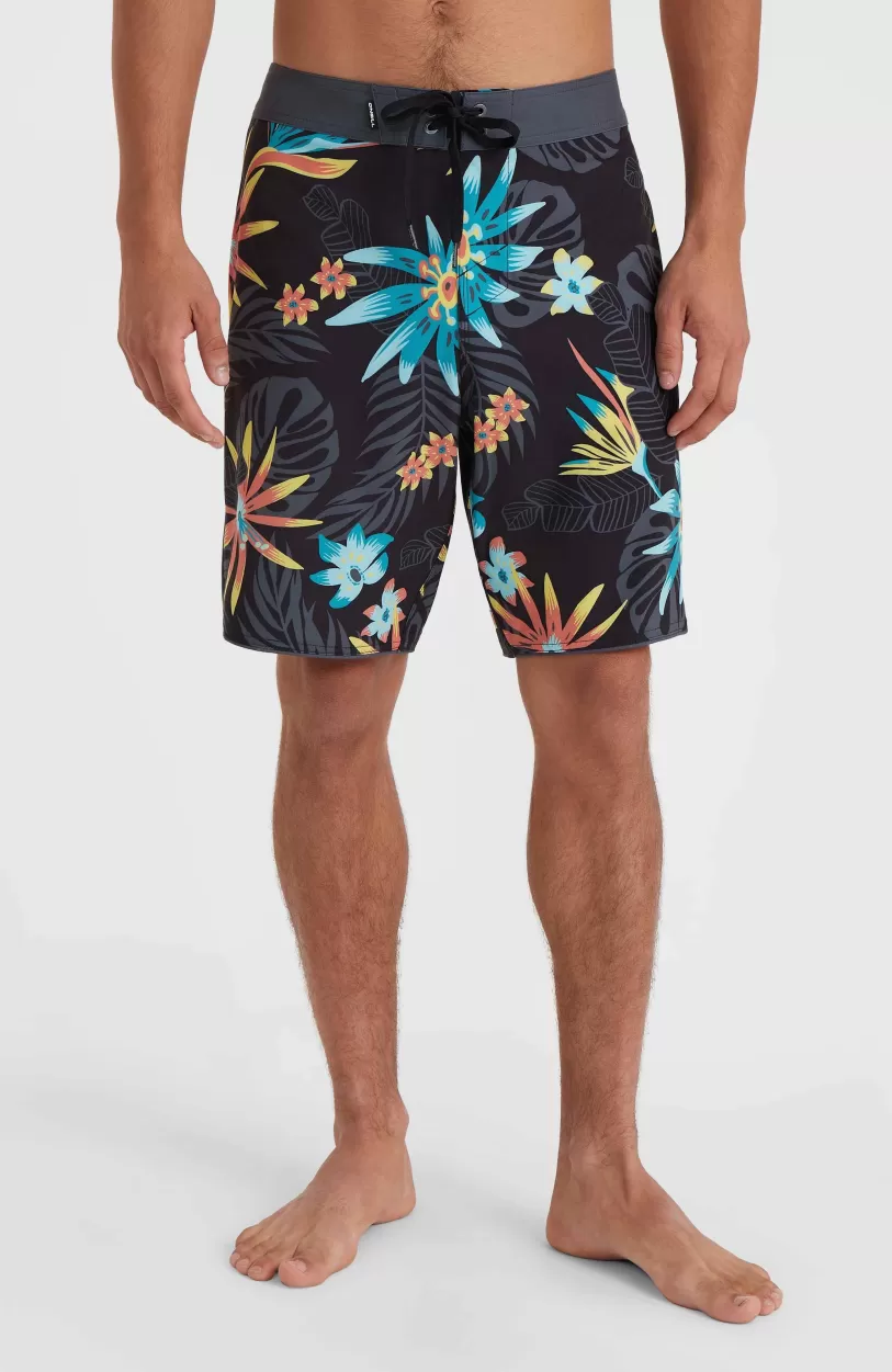 Hot O’Neill Hyperfreak Mysto Scallop 19" Boardshort | Black Mysto Scallop