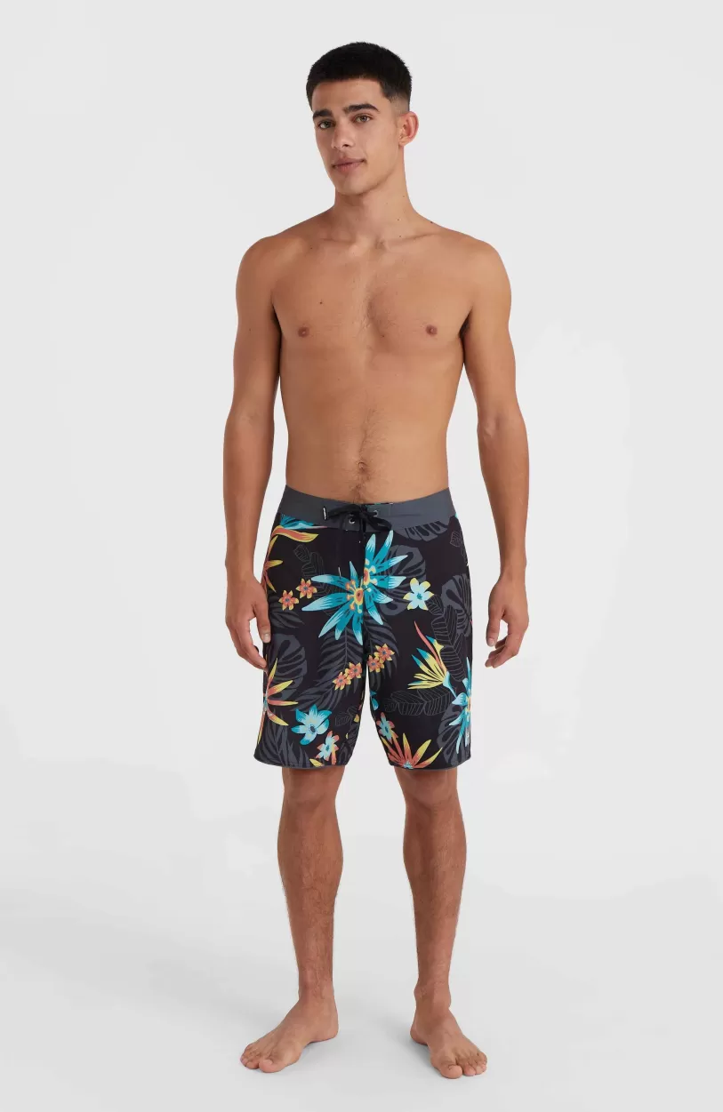 Hot O’Neill Hyperfreak Mysto Scallop 19" Boardshort | Black Mysto Scallop