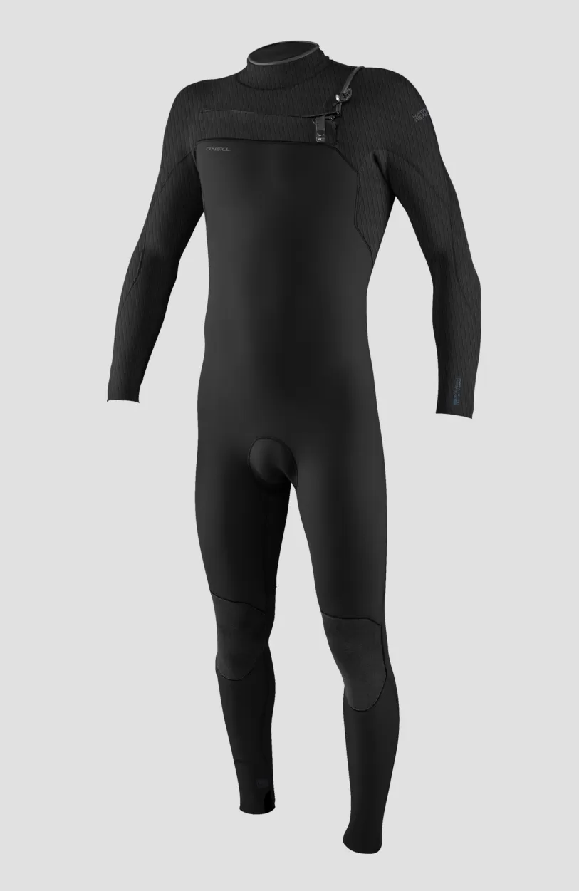 Clearance O’Neill Hyperfreak Wind 4/3+ Chest Zip Full Wetsuit | BLACK/BLACK