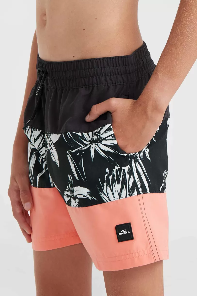 Fashion O’Neill Mix And Match Cali Block 13" Zwembroek | Black/White Tonal Tropicana