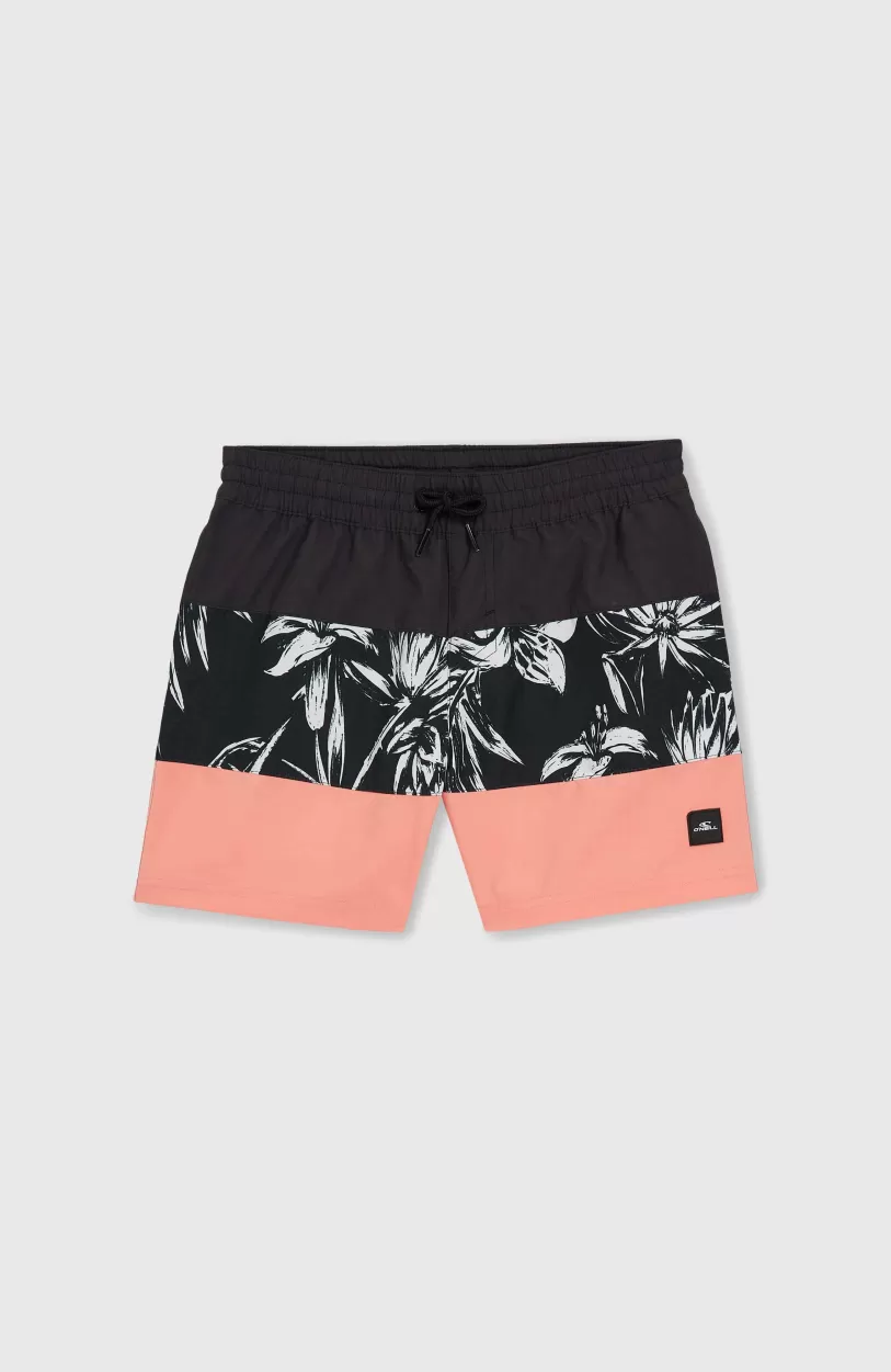 Fashion O’Neill Mix And Match Cali Block 13" Zwembroek | Black/White Tonal Tropicana