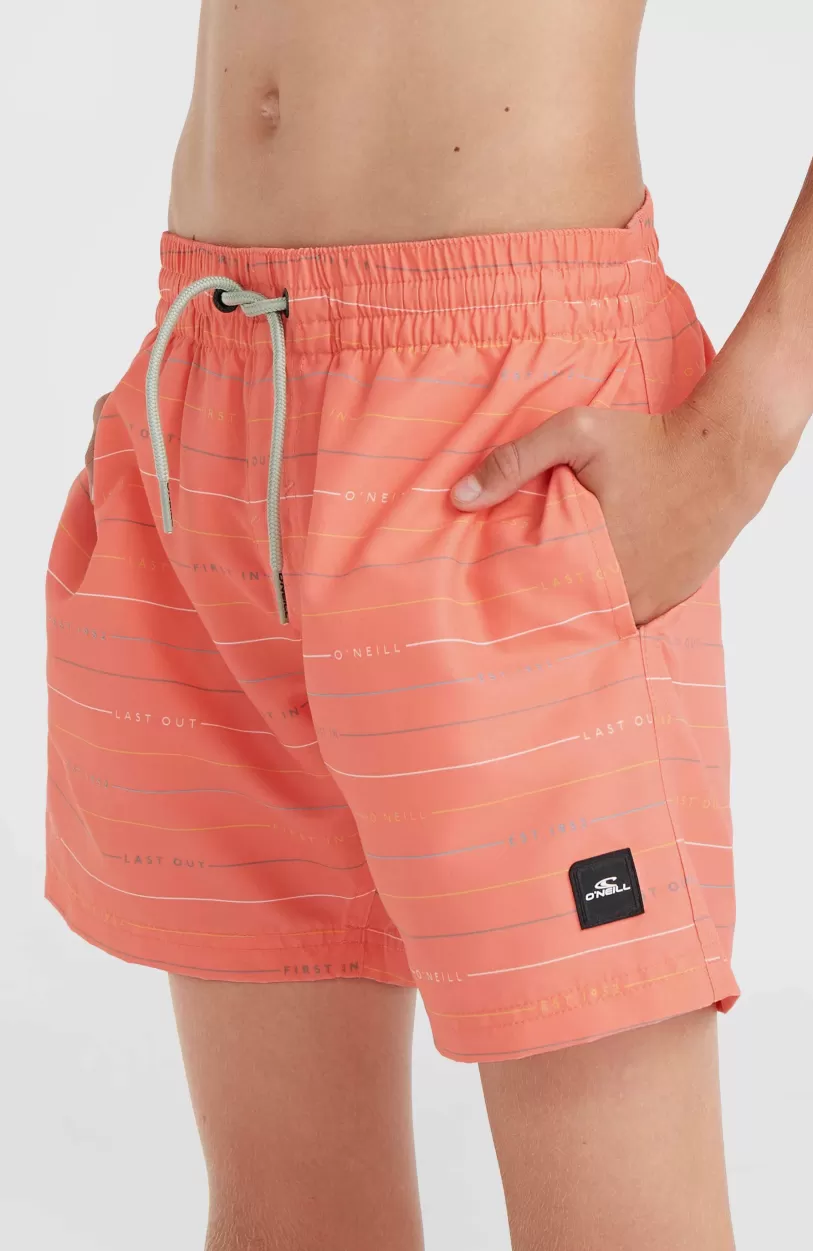 Outlet O’Neill Mix And Match Cali First 13" Zwembroek | Living Coral First Name Stripe