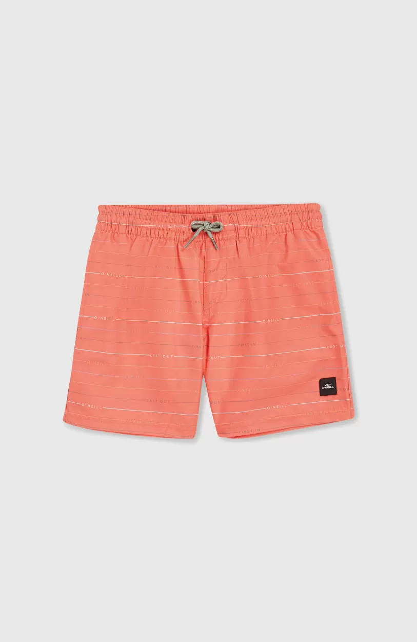 Outlet O’Neill Mix And Match Cali First 13" Zwembroek | Living Coral First Name Stripe