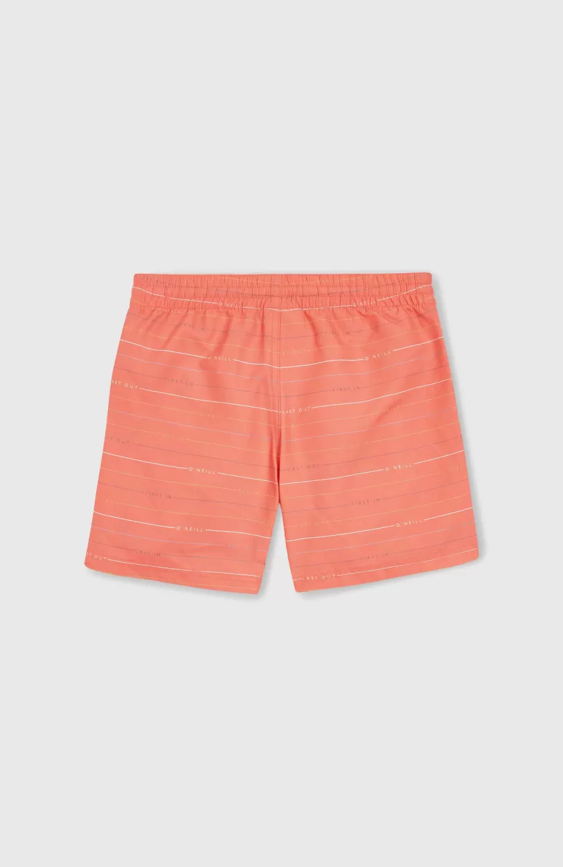 Outlet O’Neill Mix And Match Cali First 13" Zwembroek | Living Coral First Name Stripe