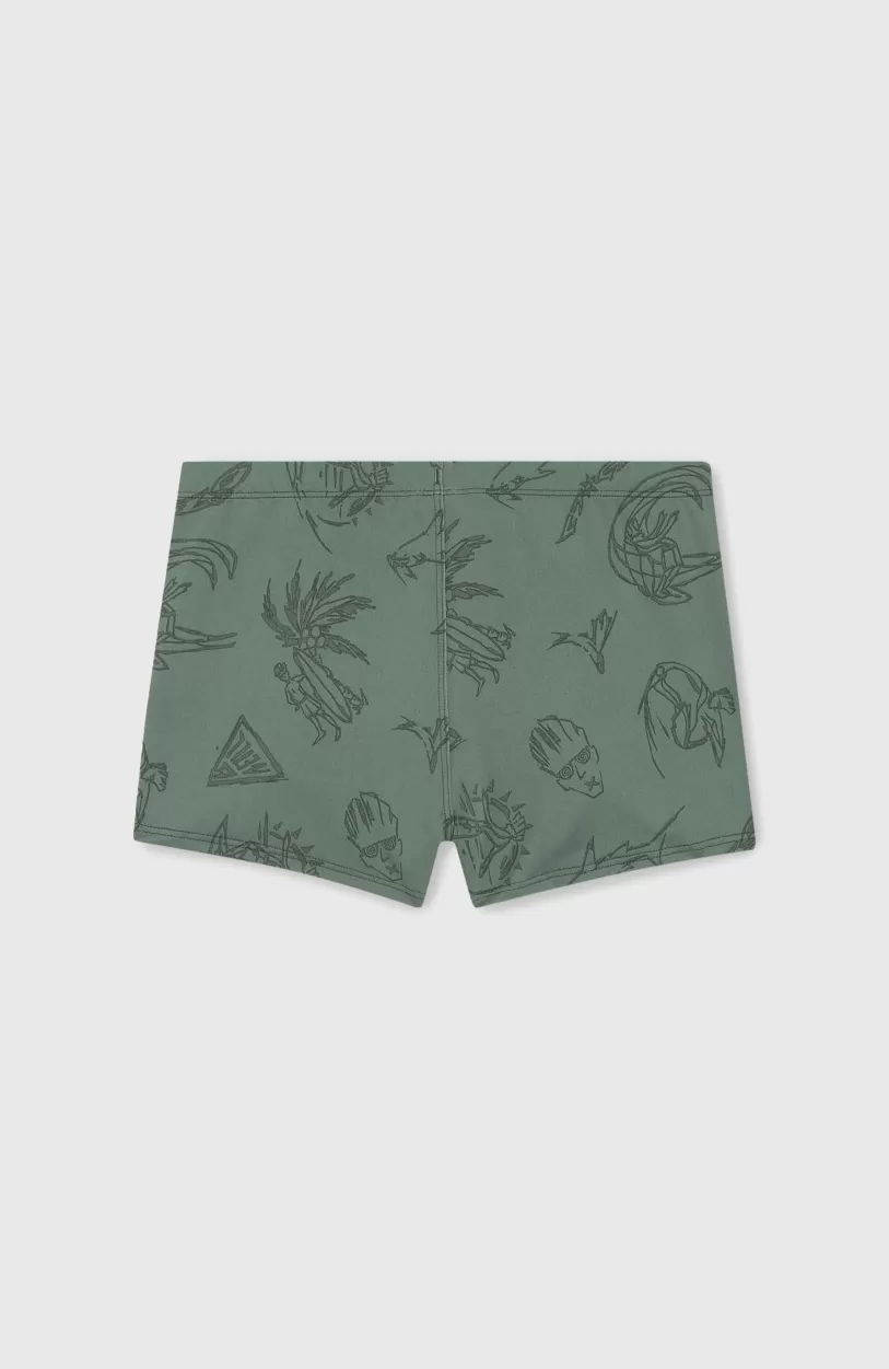 Best Sale O’Neill Mix And Match Crazy 8" Zwemboxer | Green Vintage Surfer
