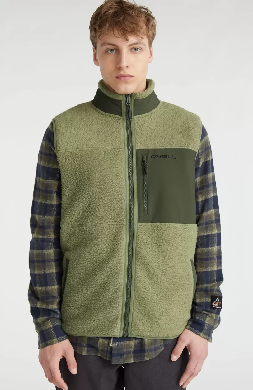 Outlet O’Neill Mouwloos Vest High-Pile | Deep Lichen Green