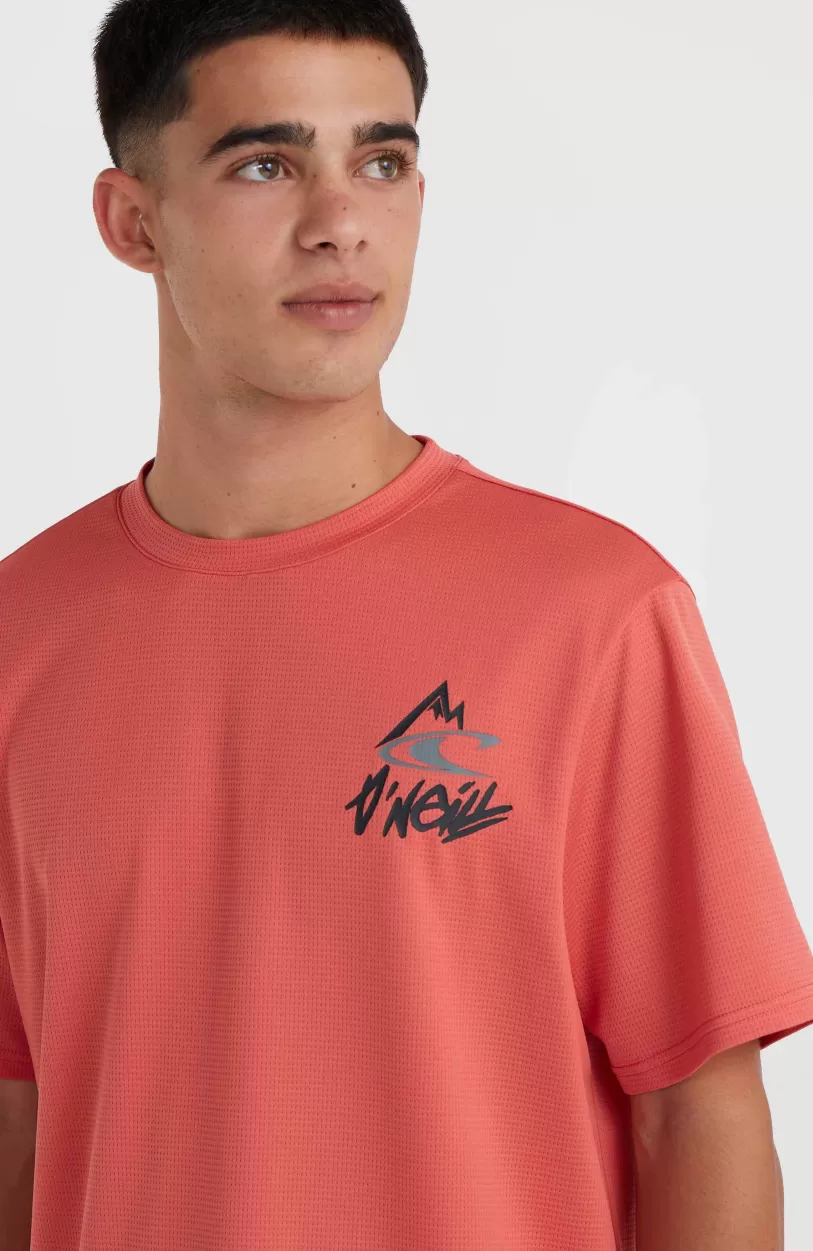 Flash Sale O’Neill O'Neill Hybrid Logo Polygiene T-shirt | Red Orcher