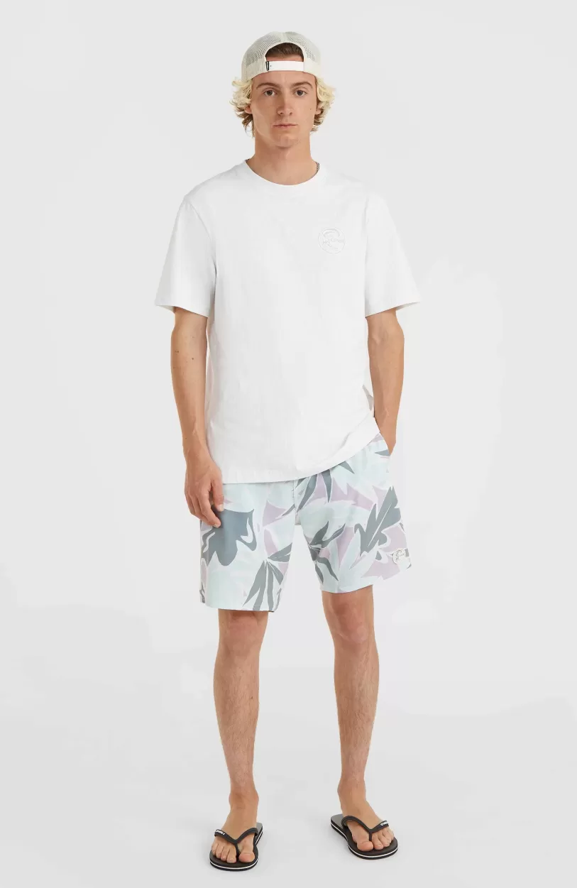 Shop O’Neill O'Riginals Print 18" Cruzers Boardshort | Seafoam White