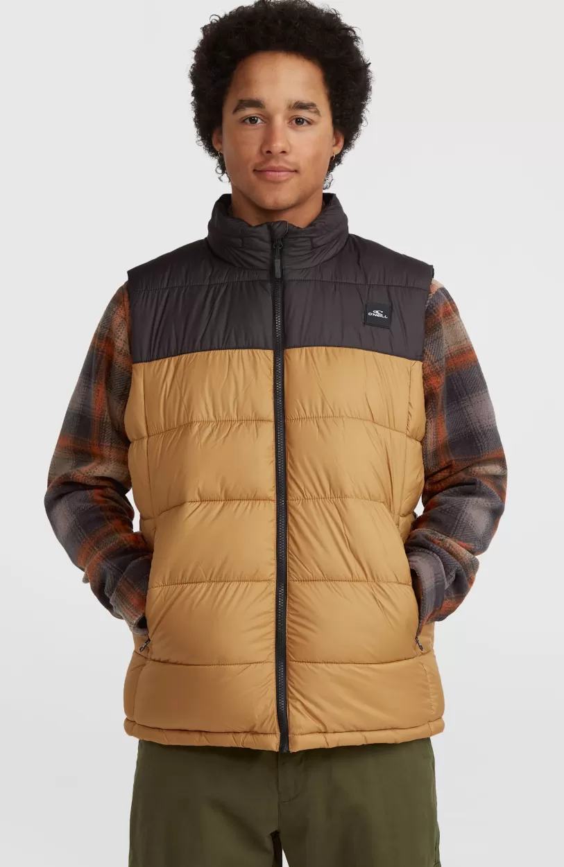 Online O’Neill O'Riginals Puffer Bodywarmer | Rich Caramel Colour block