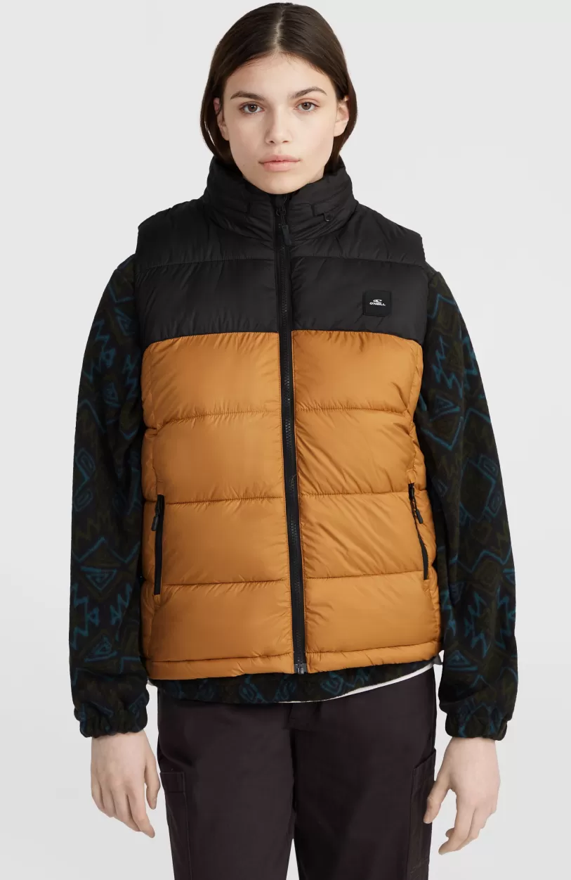 Flash Sale O’Neill O'Riginals Puffer Bodywarmer | Rich Caramel Colour block