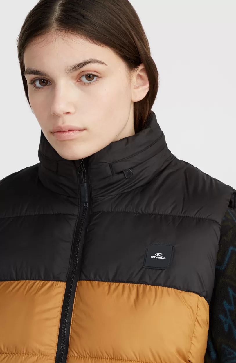 Flash Sale O’Neill O'Riginals Puffer Bodywarmer | Rich Caramel Colour block