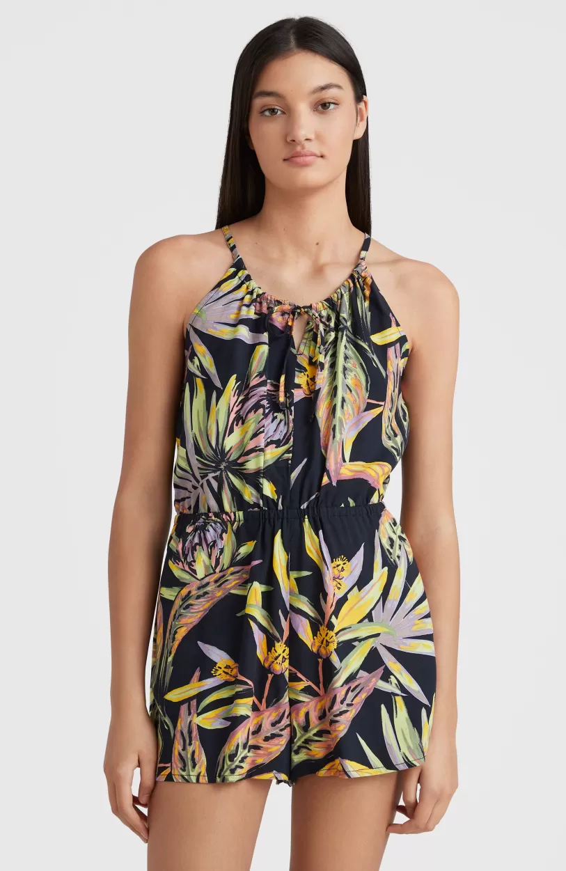 Store O’Neill Playsuit Leina | Black Tropical Flower