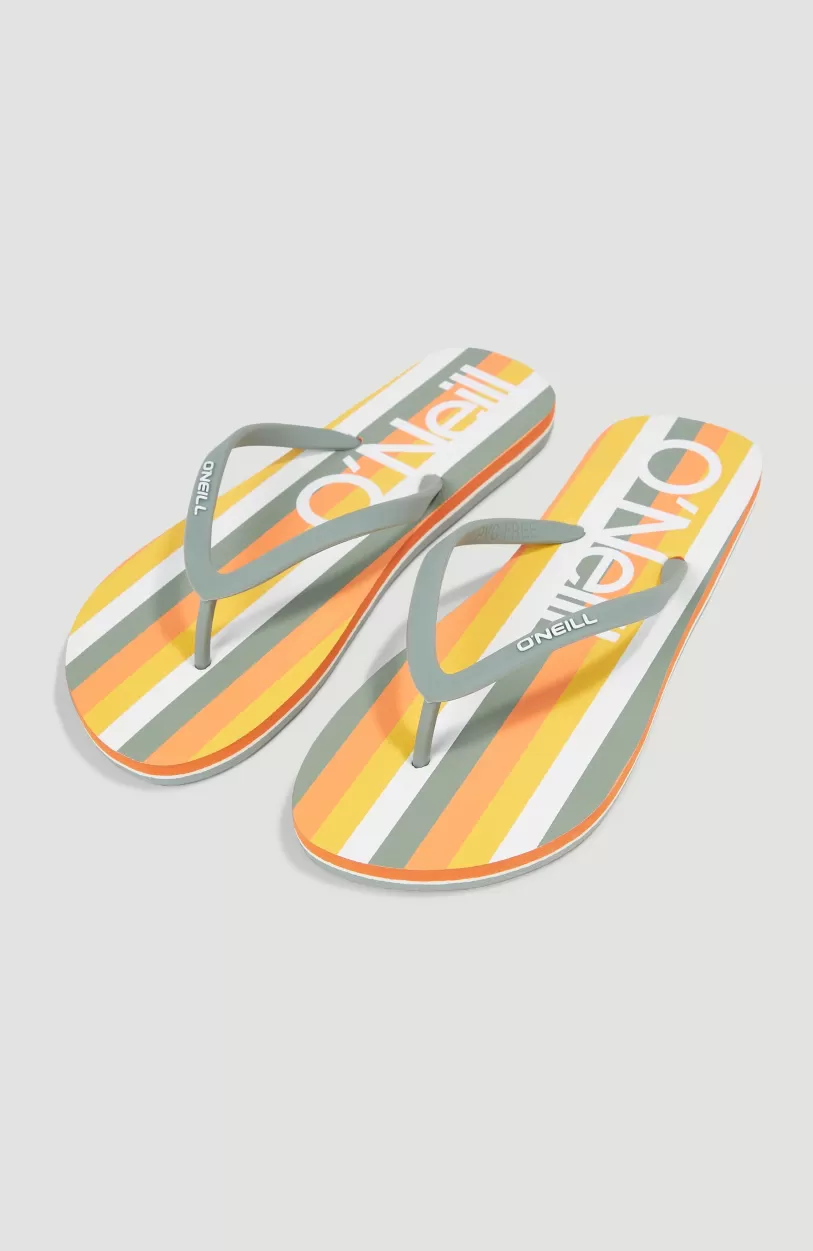 New O’Neill Profile Graphic Slippers | Orange Multistripe