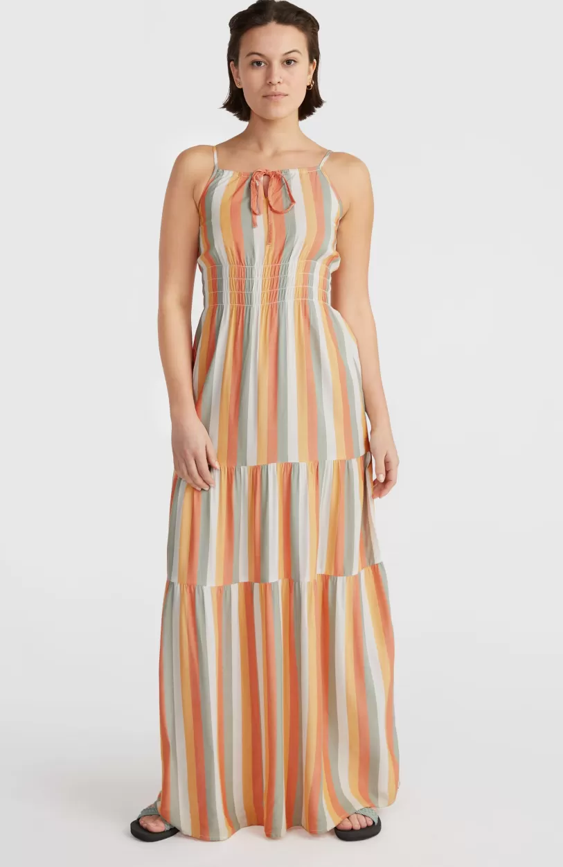 Hot O’Neill Quorra Maxi-jurk | Orange Multistripe