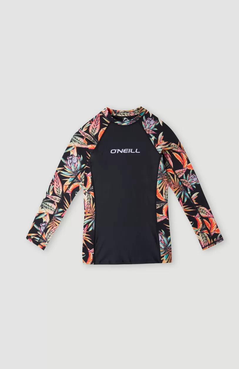 Best Sale O’Neill Shirt O'Neill Printed Met Lange Mouwen | Black Tropical Flower