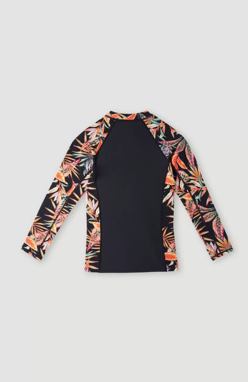 Best Sale O’Neill Shirt O'Neill Printed Met Lange Mouwen | Black Tropical Flower