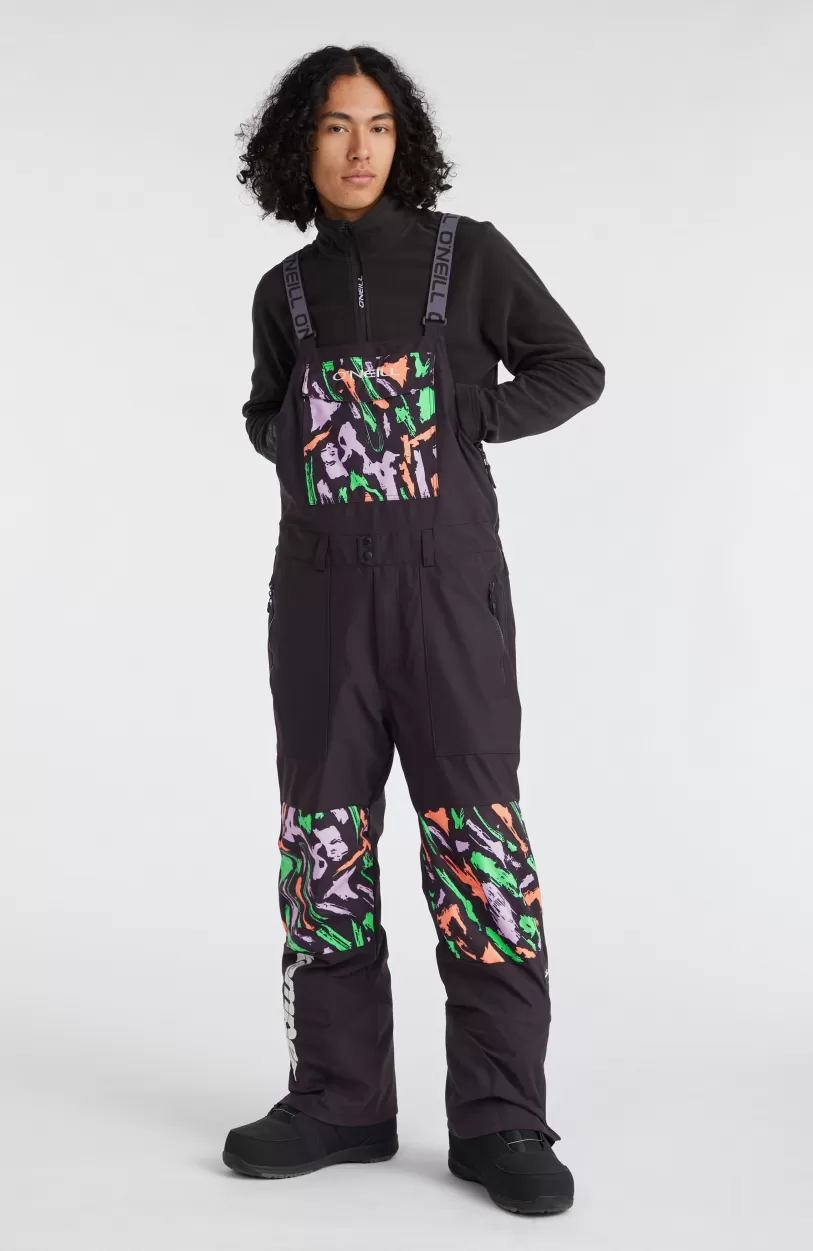 Best O’Neill Skibroek Shred Bib | Black Kemper Print