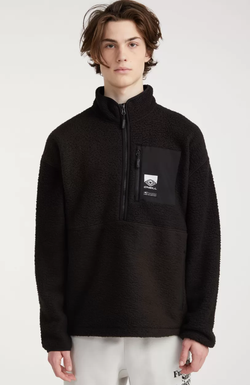 Discount O’Neill Trui Surf Heroes Fleece Met Halve Rits | Black Out