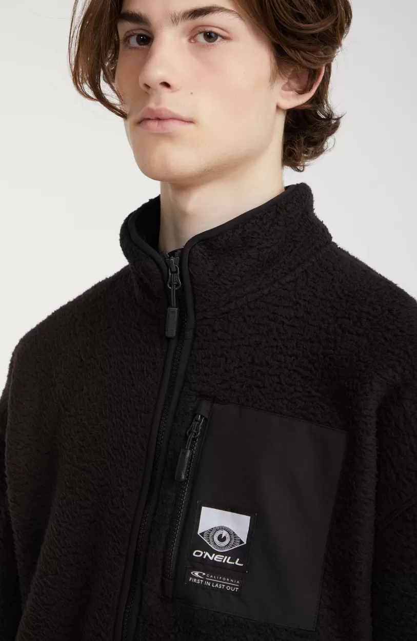 Discount O’Neill Trui Surf Heroes Fleece Met Halve Rits | Black Out