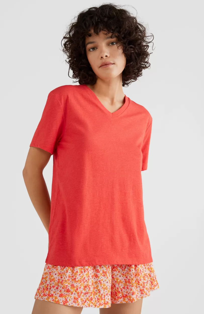 Best Sale O’Neill T-shirt Essentials Met V-hals | Sunrise Red