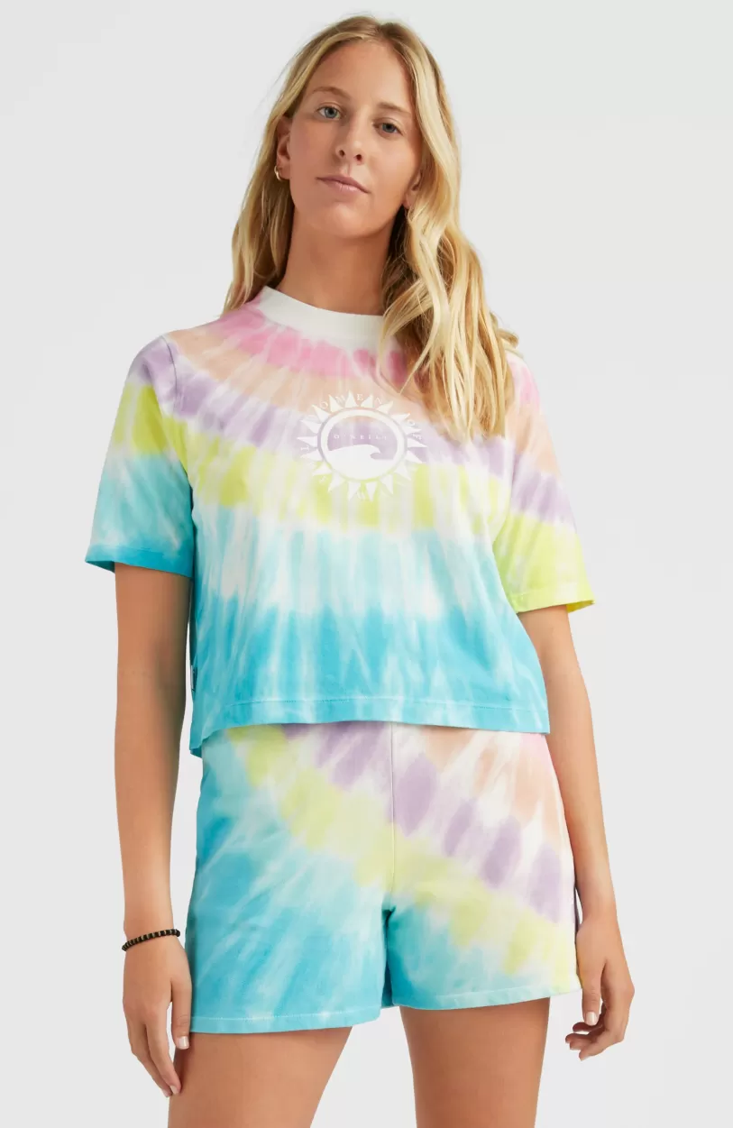 Cheap O’Neill Women Of The Wave Cropped T-shirt | Blue Tie Dye