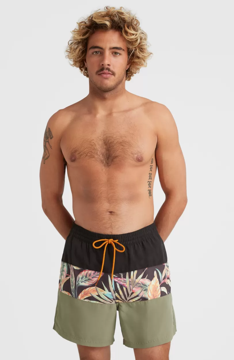 Hot O’Neill Zwemshort Cali Block 15'' | Black Tropical Flower