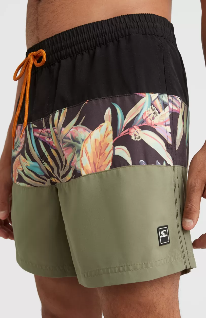 Hot O’Neill Zwemshort Cali Block 15'' | Black Tropical Flower