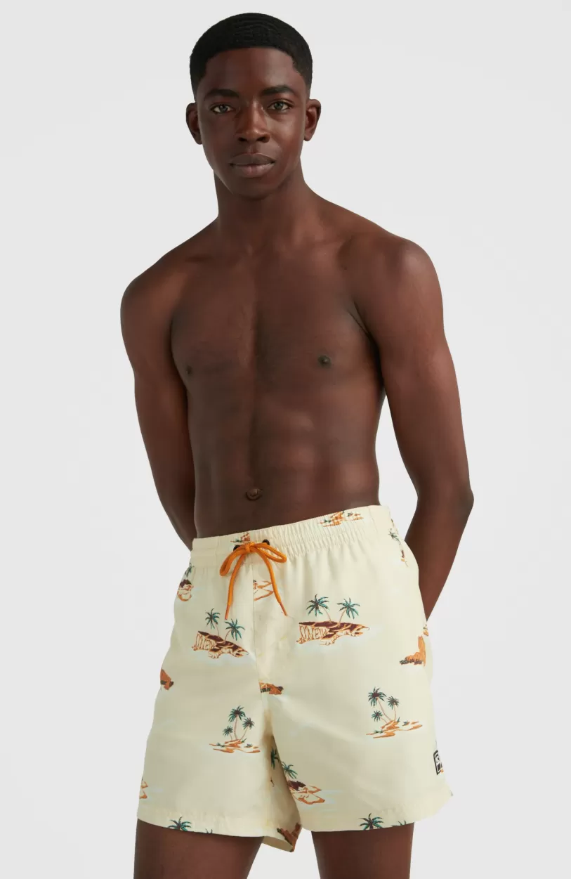 Shop O’Neill Zwemshort Cali Print 15'' | Beige Lost Island